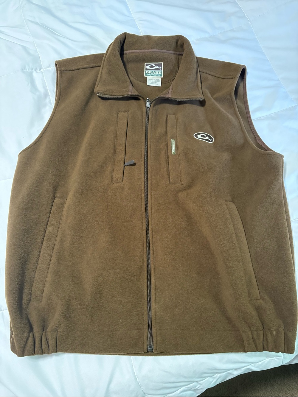 Drake Brown Fleece Zip-Front Men's Vest